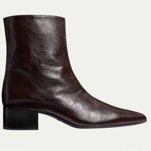 KHAITE Andee Leather Ankle Boots